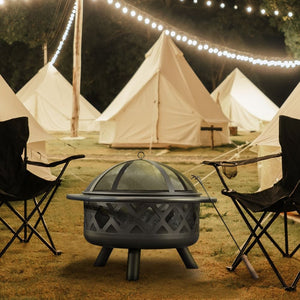 Garden Large Wood Burning Bowl Fire Pit, Outdoor Log Burner Firepit TapClickBuy
