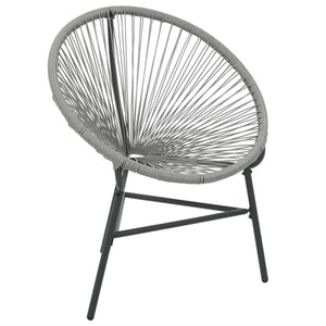 Garden Moon Chair Poly Rattan Grey TapClickBuy