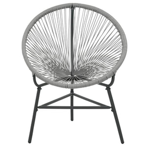 Garden Moon Chair Poly Rattan Grey TapClickBuy