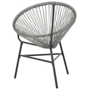 Garden Moon Chair Poly Rattan Grey TapClickBuy
