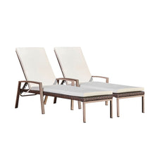 Load image into Gallery viewer, Garden Patio Furniture Set of 2 Rattan Sun Loungers with Cushions TapClickBuy