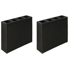 Load image into Gallery viewer, Garden Raised Bed with 4 Pots 2 pcs Poly Rattan Black(2x41084) TapClickBuy