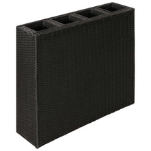 Load image into Gallery viewer, Garden Raised Bed with 4 Pots 2 pcs Poly Rattan Black(2x41084) TapClickBuy