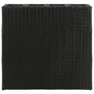 Garden Raised Bed with 4 Pots 2 pcs Poly Rattan Black(2x41084) TapClickBuy