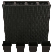 Load image into Gallery viewer, Garden Raised Bed with 4 Pots 2 pcs Poly Rattan Black(2x41084) TapClickBuy