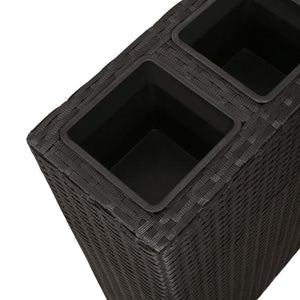 Garden Raised Bed with 4 Pots 2 pcs Poly Rattan Black(2x41084) TapClickBuy