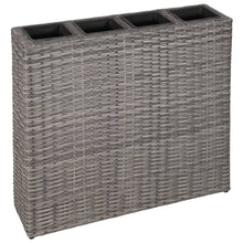 Load image into Gallery viewer, Garden Raised Bed with 4 Pots 2 pcs Poly Rattan Grey(2x45426) TapClickBuy