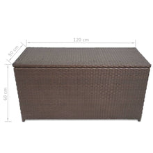 Load image into Gallery viewer, Garden Storage Box Brown 120x50x60 cm Poly Rattan TapClickBuy