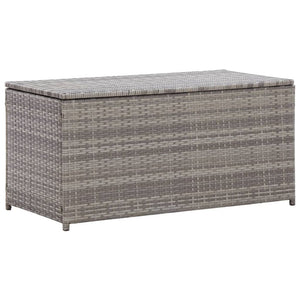 Garden Storage Box Poly Rattan 100x50x50 cm Grey TapClickBuy
