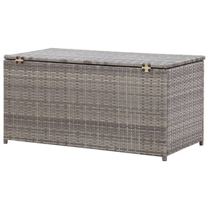 Garden Storage Box Poly Rattan 100x50x50 cm Grey TapClickBuy