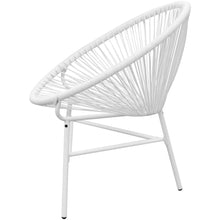Load image into Gallery viewer, Garden String Moon Chair Poly Rattan White TapClickBuy
