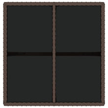 Load image into Gallery viewer, Garden Table Brown 109x107x74 cm Poly Rattan and Glass TapClickBuy