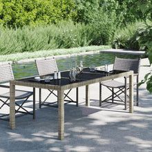 Load image into Gallery viewer, Garden Table Grey 190x90x75 cm Tempered Glass and Poly Rattan TapClickBuy