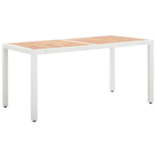 Load image into Gallery viewer, Garden Table White 150x90x75 cm Poly Rattan and Solid Acacia Wood TapClickBuy