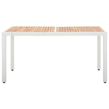 Load image into Gallery viewer, Garden Table White 150x90x75 cm Poly Rattan and Solid Acacia Wood TapClickBuy