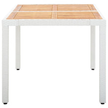 Load image into Gallery viewer, Garden Table White 150x90x75 cm Poly Rattan and Solid Acacia Wood TapClickBuy