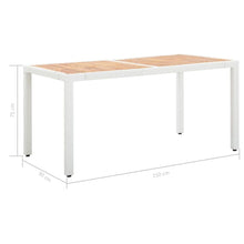 Load image into Gallery viewer, Garden Table White 150x90x75 cm Poly Rattan and Solid Acacia Wood TapClickBuy
