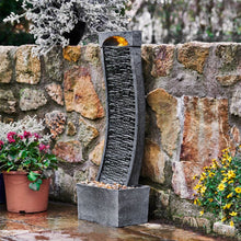 Load image into Gallery viewer, Garden Water Fountain Feature with Lights, Outdoor Curved Waterfall TapClickBuy