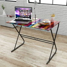 Load image into Gallery viewer, Glass Desk Design World Map Rainbow TapClickBuy