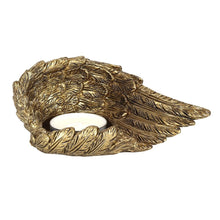 Load image into Gallery viewer, Gold Single Lowered Angel Wing Candle Holder TapClickBuy