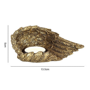 Gold Single Lowered Angel Wing Candle Holder TapClickBuy