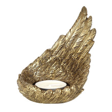 Load image into Gallery viewer, Gold Single Raised Angel Wing Candle Holder TapClickBuy