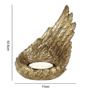 Gold Single Raised Angel Wing Candle Holder TapClickBuy