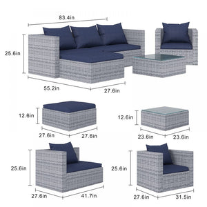 Grey Modular Corner Rattan Sofa TapClickBuy