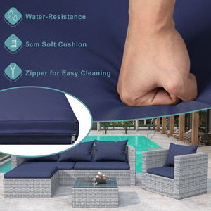 Grey Modular Corner Rattan Sofa TapClickBuy