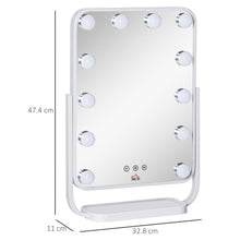 Load image into Gallery viewer, Hollywood Makeup Mirror with LED Lights, with 12 Dimmable LED White TapClickBuy
