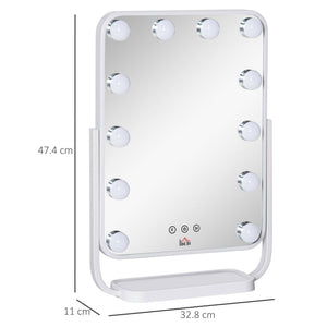Hollywood Makeup Mirror with LED Lights, with 12 Dimmable LED White TapClickBuy