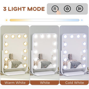 Hollywood Makeup Mirror with LED Lights, with 12 Dimmable LED White TapClickBuy