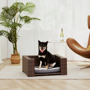 Indoor Outdoor Rattan Cat or Dog Elevated Rattan Bed ST-N10005-UK TapClickBuy