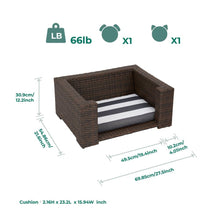 Load image into Gallery viewer, Indoor Outdoor Rattan Cat or Dog Elevated Rattan Bed ST-N10005-UK TapClickBuy