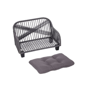 Indoor Outdoor Woven Cat & Dog Sofa Bed Lounger Grey ST-N10007-UK TapClickBuy