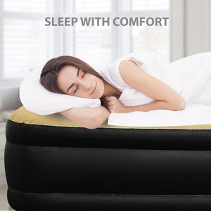 Jilong Luxury Queen Size Air Bed Mattress Soft Flocked Inflatable Camping Relaxing Airbed TapClickBuy