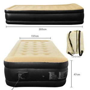 Jilong Luxury Queen Size Air Bed Mattress Soft Flocked Inflatable Camping Relaxing Airbed TapClickBuy