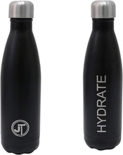 Load image into Gallery viewer, JTL Fitness Stainless Steel Water Bottle 500ml Vacuum Insulated Flask for Hot or Cold Metal Watertight Seal Black TapClickBuy
