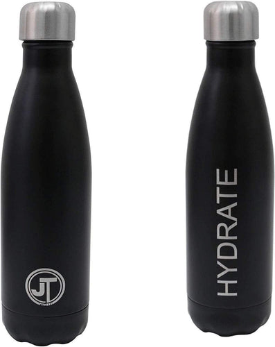 JTL Fitness Stainless Steel Water Bottle 500ml Vacuum Insulated Flask for Hot or Cold Metal Watertight Seal Black TapClickBuy