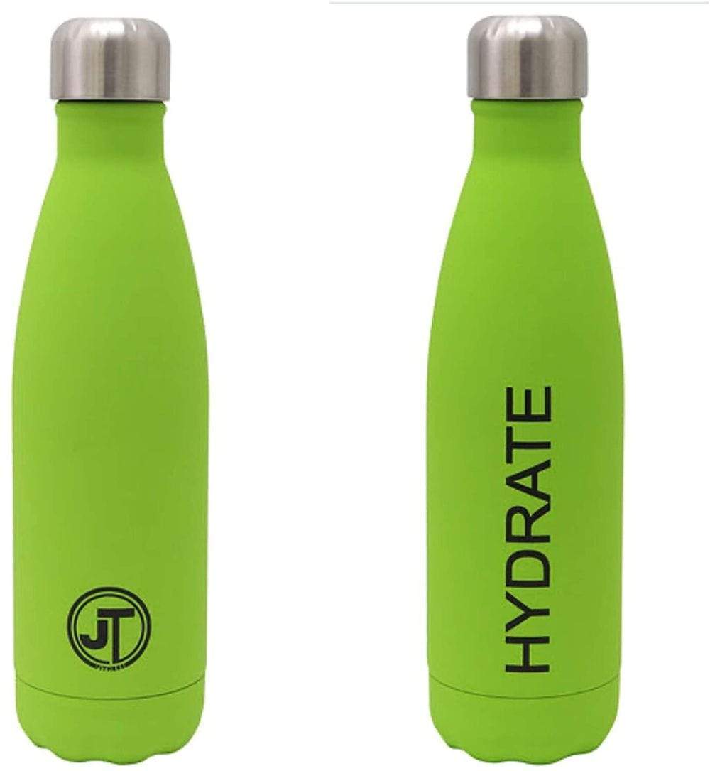 JTL Fitness Stainless Steel Water Bottle 500ml Vacuum Insulated Flask for Hot or Cold Metal Watertight Seal Green TapClickBuy
