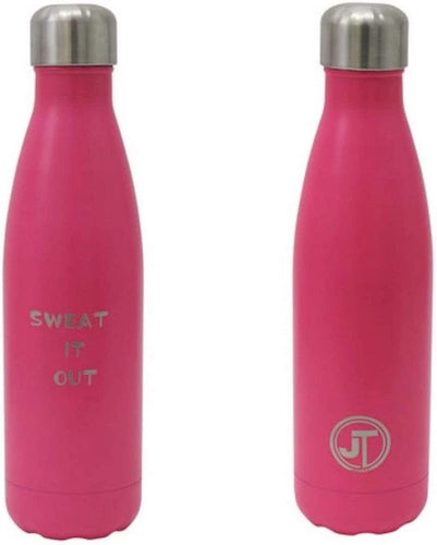 JTL Fitness Stainless Steel Water Bottle 500ml Vacuum Insulated Flask for Hot or Cold Metal Watertight Seal Pink TapClickBuy