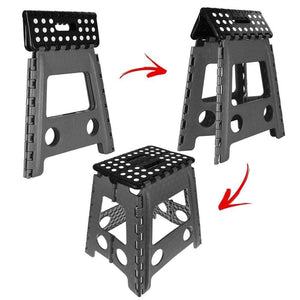 Large Folding Step Stool GREY/BLACK HS-023A HS1023 SM-06373 AS-76307 TapClickBuy