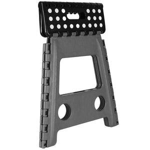 Large Folding Step Stool GREY/BLACK HS-023A HS1023 SM-06373 AS-76307 TapClickBuy
