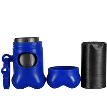 Load image into Gallery viewer, Lightweight Dog Poop Waste Dispenser with Bag Scoop Refill with 2 20pc Rolls of Bags Blue TapClickBuy