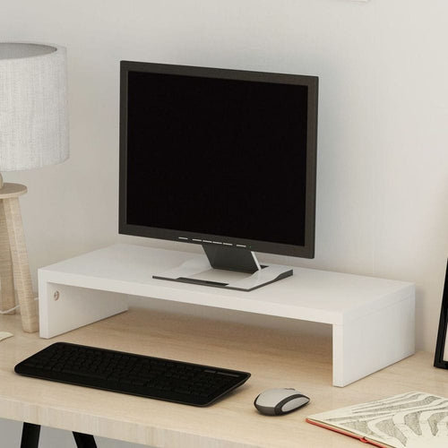 Monitor Stand Chipboard 60x23.5x12 cm White TapClickBuy