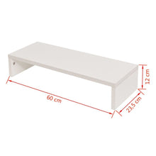 Load image into Gallery viewer, Monitor Stand Chipboard 60x23.5x12 cm White TapClickBuy