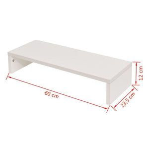 Monitor Stand Chipboard 60x23.5x12 cm White TapClickBuy