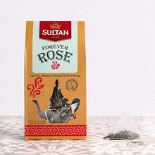 Load image into Gallery viewer, Multipacks of 4 or 10 Forever Rose Mint and Red Rose Petals Green Tea - 15 Pyramid Tea Bags  2gr TapClickBuy