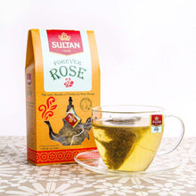 Load image into Gallery viewer, Multipacks of 4 or 10 Forever Rose Mint and Red Rose Petals Green Tea - 15 Pyramid Tea Bags  2gr TapClickBuy