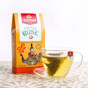 Multipacks of 4 or 10 Forever Rose Mint and Red Rose Petals Green Tea - 15 Pyramid Tea Bags  2gr TapClickBuy